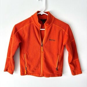 Marmot Orange Fleece Full Zip Jacket Youth Kids Outdoor Winter Warm